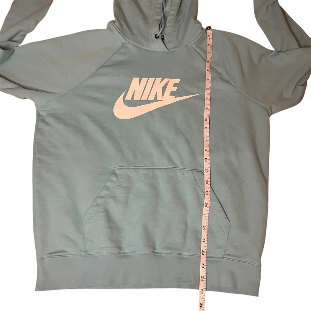 Nike Light Blue‎ Pullover Hoodie Unisex Medium Classic Swoosh Logo Cozycore